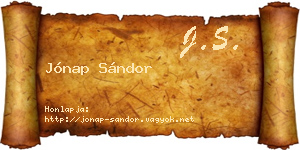 Jónap Sándor névjegykártya