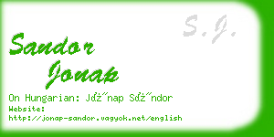 sandor jonap business card